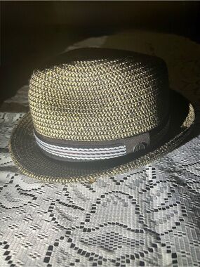 Men's Hats in the Belfry “ Luz-The Goods “ Straw Trilby Fedora Size Medium